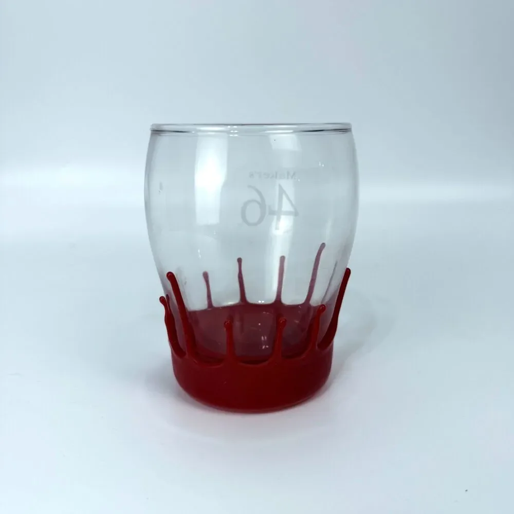 Makers Mark Bourbon Red Wax Dipped Whiskey Glass - 8 oz size Barware